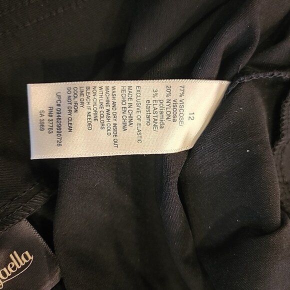 NWT Rafaella Pull On Black Pants 12 Slim Leg Stretch - Picture 7 of 7